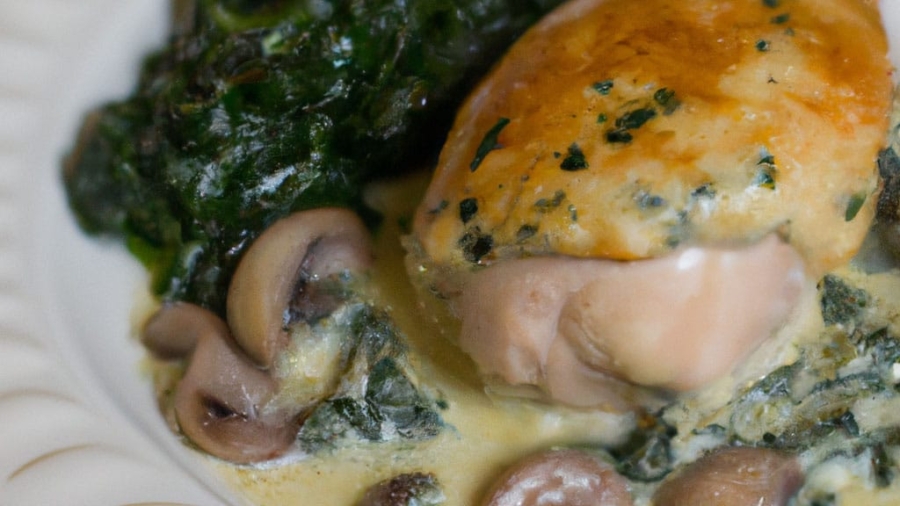 Creamy Mushroom and Spinach Stuffed Chicken