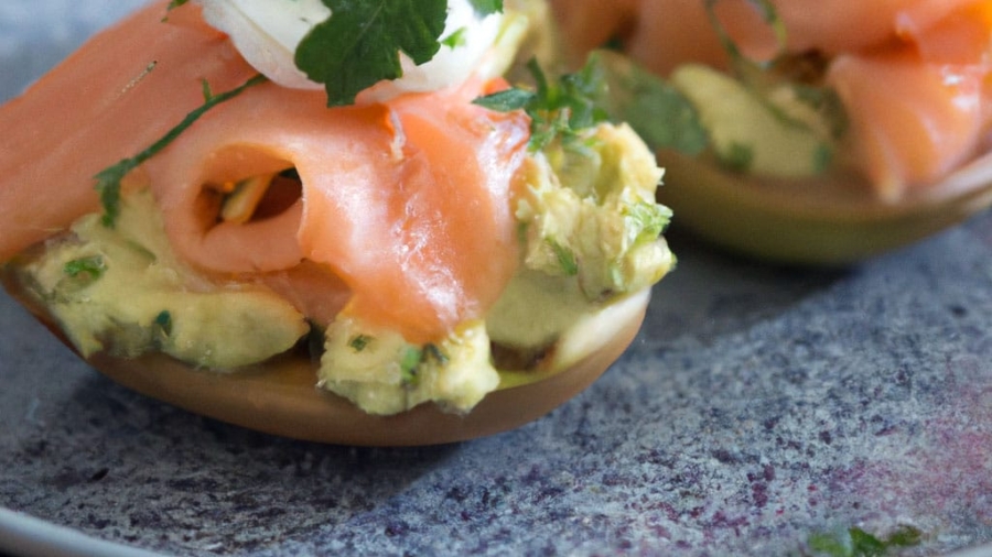 Smoked Salmon and Avocado Eggs Royale